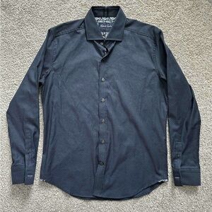 Robert Graham Shirt Mens M Tailored Fit Dark Blue Geometric